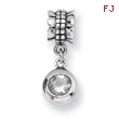 Sterling Silver Reflections Cubic Zirconia Round Dangle Bead