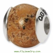 Sterling Silver Reflections Picture Jasper Stone Bead