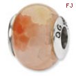 Sterling Silver Reflections Pink Cracked Agate Stone Bead