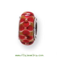 Sterling Silver Reflections Pink Floral Murano Glass Bead