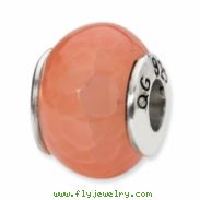 Sterling Silver Reflections Red Cracked Agate Stone Bead