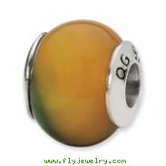 Sterling Silver Reflections Yellow-Green Agate Stone Bead