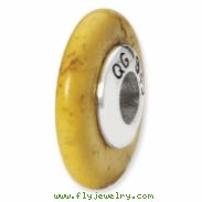 Sterling Silver Reflections Yellow Maganasite Stone Bead
