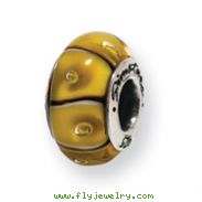 Sterling Silver Reflections Yellow Murano Glass Bead
