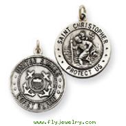 Sterling Silver Reversible US Coast Guard St.Christopher Pendant