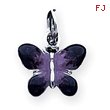 Sterling Silver Rhod Enameled Purple Butterfly