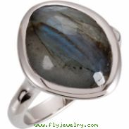 Sterling Silver Ring Complete with Stone NONE 06.00 ORGANIC 15.00X11.00X06.00 MM LABRADORITE Polishe