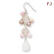 Sterling Silver Rose Quartz, Pink Agate, Freshwater Cultured Pearl Earrings