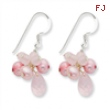 Sterling Silver Rose Quartz/Pink Cultured Pearl Earrings