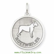 Sterling Silver Rottweiler Disc Charm