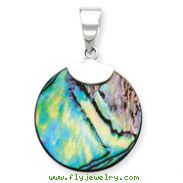 Sterling Silver Round Abalone Pendant