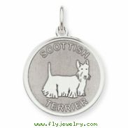 Sterling Silver Scottish Terrier Disc Charm
