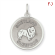 Sterling Silver Shetland Sheepdog Disc Charm