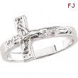 Sterling Silver SIZE 04.00/LADIES Polished CRUCIFIX CHASTITY RING W/BOX