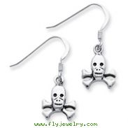 Sterling Silver Skull & Bones Dangle Earrings