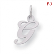 Sterling Silver Small Fancy Script Initial G Charm