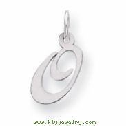 Sterling Silver Small Fancy Script Initial O Charm