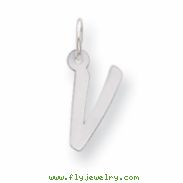 Sterling Silver Small Initial V Charm