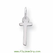 Sterling Silver Small Slanted Block Initial T Charm