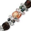 Sterling Silver Smoky Quartz & Peach Coin Freshwater Cultured Green Pearl Bracelet