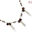 Sterling Silver Smoky Quartz, Freshwater Cultured Gold Pearl Necklace