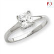 Sterling Silver Solitaire Princess CZ Ring