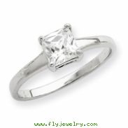 Sterling Silver Solitaire Princess CZ Ring