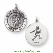 Sterling Silver St. Christopher Football Medal