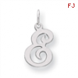 Sterling Silver Stamped Initial E