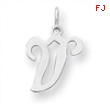 Sterling Silver Stamped Initial V