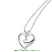 Sterling Silver The Hugging Heart 18" Necklace