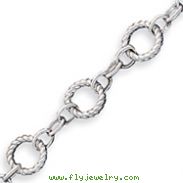 Sterling Silver Twist Circle Link Bracelet