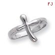 Sterling Silver Vertical Tiny Freeform Cross Ring