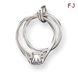 Sterling Silver Wedding Ring Set Charm