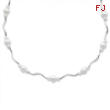 Sterling Silver White Cultured Pearl w/2 Extension Necklace chain