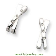 Sterling Silver White Ice .06ct. Diamond Crossover Earrings