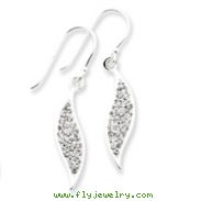 Sterling Silver With Swarovski Crystal Leaf Earrings