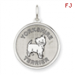 Sterling Silver Yorkshire Terrier Disc Charm