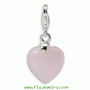 Sterling Sterling Silver Rose Quartz Heart With Lobster Clasp Charm