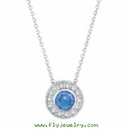 Tanzanite Bezel Diamond Pendant Necklace