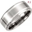 Titanium 11.00 09.00 MM DOUBLE SILVER INLAY BEVELLED  POLISHED BAND