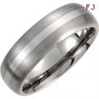 Titanium/Sterling Silver 11.50 07.00 MM SATIN AND POLISHED SS INLAY BAND