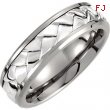 Titanium/Sterling Silver SIZE 08.00 07.00 MM POLISHED WEAVE BAND W/ STER INLAY