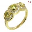 Yellow Diamond 3 stones Ring