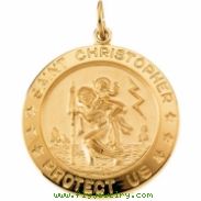 Yellow Gold Filled St. Christopher Medal With 24 Inch Chain