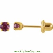 YP FEBRUARY 03.00 MM P SOLITAIRE BIRTHSTONE EARRING