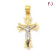 10k & Rhodium Filigree Crucifix Charm