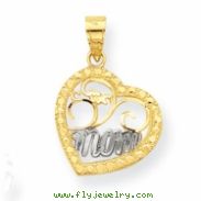 10k & Rhodium Mom Heart Charm