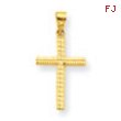 10k Diamond-Cut Cross Charm