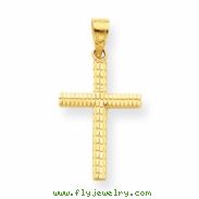 10k Diamond-Cut Cross Charm